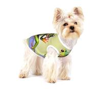 The funny frog doing yoga Full Print Cotton Pet Vest M Dog Cat Clothes Soft Elastic Breathable Pullover Pet