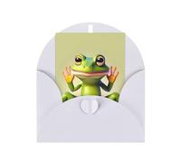 The Funny Frog Doing Yoga Greeting Card, 4x6 Inch With Envelope, #Suitable For Birthdays, Weddings, And Business Events.