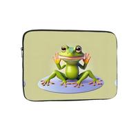 The Funny Frog Doing Yoga Laptop Inner Bag Laptop Sleeve Case Briefcase Carrying Laptop Cover, Black, 25.40 cm