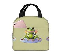 The funny frog doing yoga Lunch Box for Men - Reusable Lunch Bag for Men and Women - Insulated Small Lunch Box.