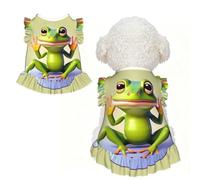 The funny frog doing yoga M Pet Apparel for Small Dogs-Cute Summer Outfit for Puppy, Soft Breathable Pet Clothes for Cat
