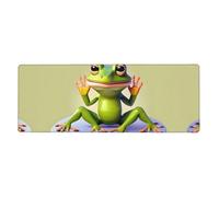 The Funny Frog Doing Yoga Mouse Pad 11.8x31.5 in. Non-Slip Base for RGB Keyboard, Mouse and Laptop, Suitable for Gaming and Office.