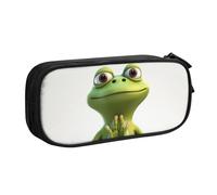The Funny Frog Doing Yoga Pencil Case, Zip Smooth Pencil Case, Portable Pencil Case Large School Stationery Storage Bag, Make-Up Bag