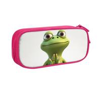The Funny Frog Doing Yoga Pencil Case, Zip Smooth Pencil Case, Portable Pencil Case Large School Stationery Storage Bag, Make-Up Bag