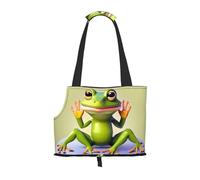 The Funny Frog Doing Yoga Pet Carrier Bag-Foldable Travel Tote For Small Dogs Cats, Portable Soft Sided Pet Crate With Seatbelt For Cat Puppy