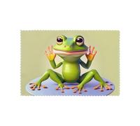 The Funny Frog Doing Yoga Placemats Set Of 6, Heat Resistant, Non-Slip, 12 X 18 Inch, Kitchen Table Placemats.