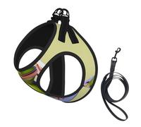 The Funny Frog Doing Yoga Print Soft Pet Harness and Leash Set, Adjustable Mesh Puppy Vest Harness for Small Medium Large Dogs and Cats