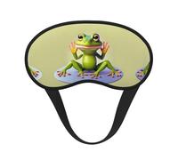 The Funny Frog Doing Yoga Printed Eye mask, for Sleeping, Light-Blocking, Soft and Comfortable, Elastic Band