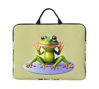 The Funny Frog Doing Yoga Printed Laptop Sleeve 16.5 * 12.2", Business and Casual Dual use, Suitable for Some laptops