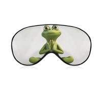 The Funny Frog Doing Yoga Sleep Mask for Women Men Side Sleeper Eye Cover with Adjustable Strap Soft Breathable Blackout Mask Slip-Free Deep Sleeping Travel Essentials