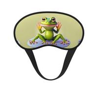 The Funny Frog Doing Yoga Sleep Mask Soft Eye MaskBlindfold Eyeshade Smooth Comfortable Eye Cover with