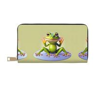 The Funny Frog Doing Yoga Wallet Hand-Held Coin Purse Fashionable and Versatile Long Can Hold Mobile Phones Coins Keys