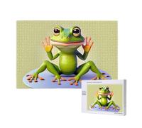 The funny frog doing yoga Wooden Puzzle 1000 Pieces - Color Box Packaging Family Leisure Challenge with Indoor Decoration