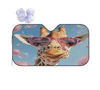 The Funny Giraffe Car Windshield Sun Shade, Accordion Foldable Auto Sun Visor Protector For Car Truck Suv, Uv & Sun Blocker, Keeps Vehicle Cool, Easy To Install & Store M (Stiff Style)