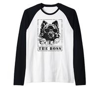 The Funny Keeshond Boss Mom Dad Dog Lover Raglan Baseball Tee