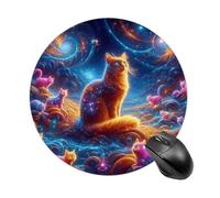 The Fur of Science Fiction Round Mouse Pad, Cute Non-Slip Rubber Base Desk Mat, Funny Small Mousepad for Office & Gaming, Decorative Computer Accessories for Home Office Desk 7.8 Inch