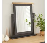 The Furniture Market Cheshire Black Painted Oak Vanity Dressing Table Mirror Stylish & Practical, Handcrafted Quality, Modern & Traditional Décor