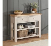 The Furniture Market Cheshire Dove Grey Painted 2 Drawer Hall Console Table
