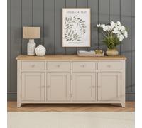The Furniture Market Cheshire Dove Grey Painted Extra Large 4 Drawer 4 Door Sideboard