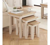The Furniture Market Cheshire Dove Grey Painted Nest Of 3 Tables