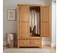 The Furniture Market Cheshire Oak Double 2 Door Wardrobe With 2 Drawers