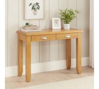 The Furniture Market Cheshire Oak Dressing Table Desk With Two Drawers