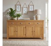 The Furniture Market Cheshire Oak Extra Large 4 Drawer 4 Door Sideboard