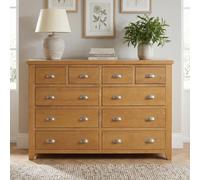 The Furniture Market Cheshire Oak Extra Large Jumbo 10 Drawer Chest