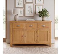 The Furniture Market Cheshire Oak Large 3 Drawer 3 Door Sideboard
