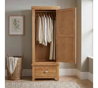 The Furniture Market Cheshire Oak Single 1 Door Wardrobe With Drawer