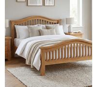 The Furniture Market Cheshire Solid Oak 4Ft 6In Double Size Bed With Arch Rail Frame