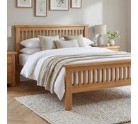 The Furniture Market Cheshire Solid Oak 6Ft Super King Size Bed Frame High Footboard