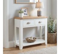 The Furniture Market Cheshire White Painted 2 Drawer Hall Console Table