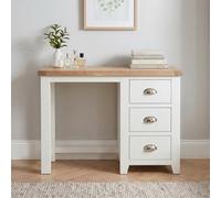 The Furniture Market Cheshire White Painted 3 Drawer Pedestal Dressing Table
