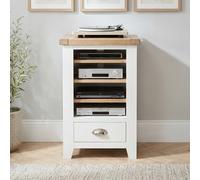 The Furniture Market Cheshire White Painted Hi-Fi Media Stand Shelf Unit