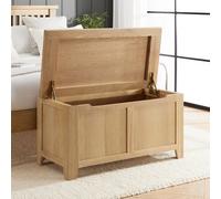 The Furniture Market Cheshire Whitewash Oak Blanket Bedding Storage Box