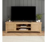 The Furniture Market Cheshire Whitewash Oak Extra Large Tv Stand Unit Up To 80 Widescreen Size