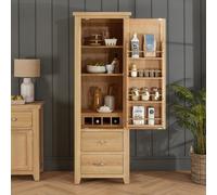The Furniture Market Cheshire Whitewash Oak Single Larder Kitchen Cupboard