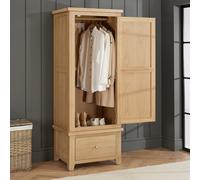 The Furniture Market Cheshire Whitewash Oak Single Wardrobe