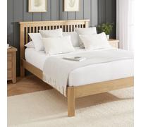 The Furniture Market Cheshire Whitewash Solid Oak 5Ft King Size Bed Frame Low Footboard