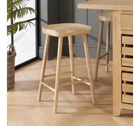The Furniture Market Cheshire Whitewash Solid Oak Kitchen Counter Bar Stool Comfortable Saddle Seat Hand Built To Last