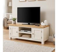 The Furniture Market Cotswold Cream Painted Large Widescreen Tv Unit Up To 60 Tv Size