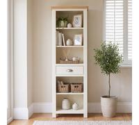 The Furniture Market Cotswold Cream Painted Tall Narrow Bookcase