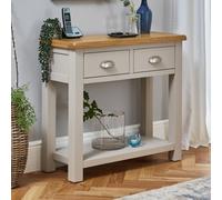The Furniture Market Cotswold Grey Painted 2 Drawer Hall Console Table