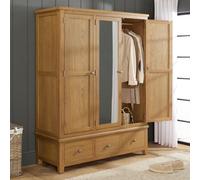 The Furniture Market Cotswold Rustic Oak Triple Wardrobe