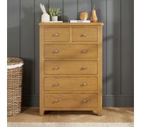 The Furniture Market Cotswold Rustic Smoked Oak 2 Over 4 Chest