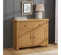 The Furniture Market Cotswold Rustic Smoked Oak Medium 2 Door 2 Drawer Sideboard