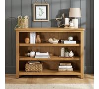 The Furniture Market Cotswold Rustic Smoked Oak Wide Low Bookcase