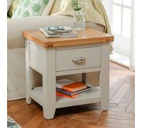 The Furniture Market Downton Grey Painted 1 Drawer Lamp Side Table Telephone Table Slim Hallway Console Table Living Room & Entryway