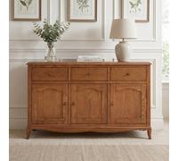The Furniture Market French Chateau Dark Oak Large Sideboard Solid Oak Storage Cabinet Dining Room Sideboard Furniture